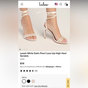 Brand New LuLus White Pearl Heel